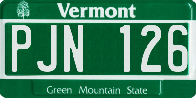 VT license plate PJN126