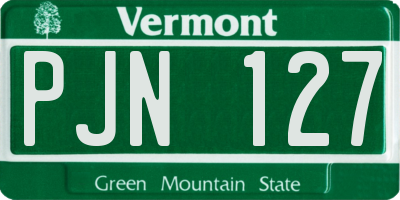 VT license plate PJN127