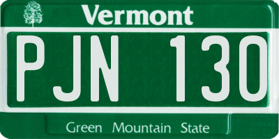 VT license plate PJN130