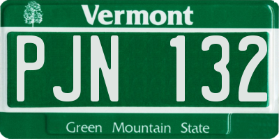 VT license plate PJN132