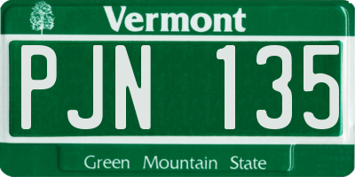 VT license plate PJN135