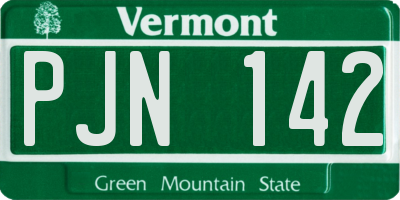 VT license plate PJN142