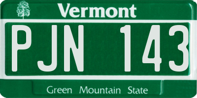 VT license plate PJN143