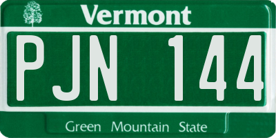 VT license plate PJN144