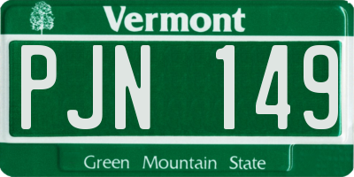 VT license plate PJN149