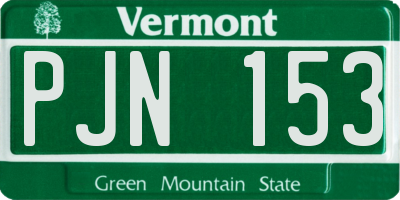 VT license plate PJN153
