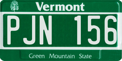 VT license plate PJN156