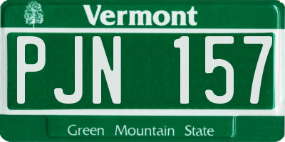 VT license plate PJN157