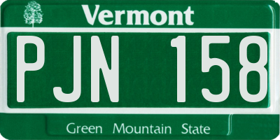 VT license plate PJN158