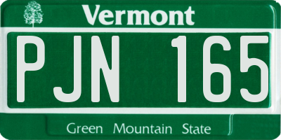 VT license plate PJN165