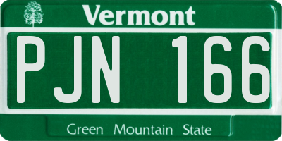 VT license plate PJN166