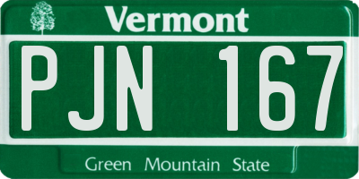 VT license plate PJN167