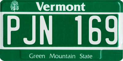 VT license plate PJN169
