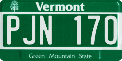 VT license plate PJN170