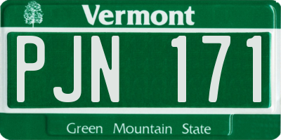 VT license plate PJN171