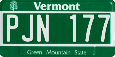 VT license plate PJN177
