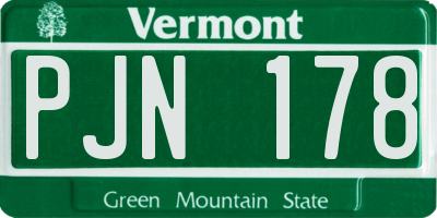 VT license plate PJN178