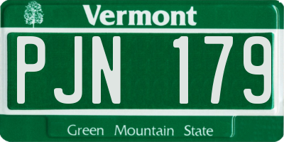VT license plate PJN179
