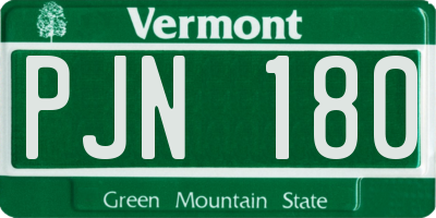 VT license plate PJN180
