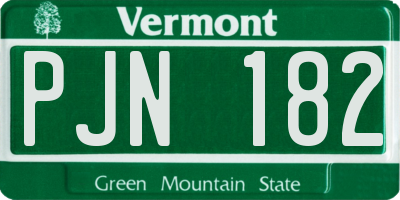 VT license plate PJN182