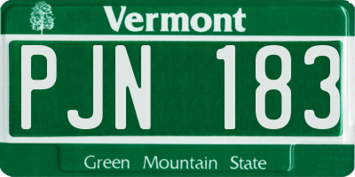 VT license plate PJN183