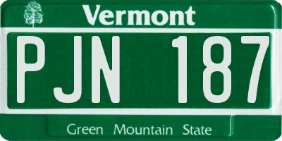 VT license plate PJN187