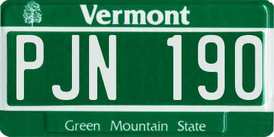 VT license plate PJN190