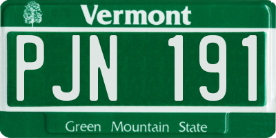 VT license plate PJN191
