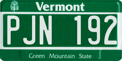 VT license plate PJN192
