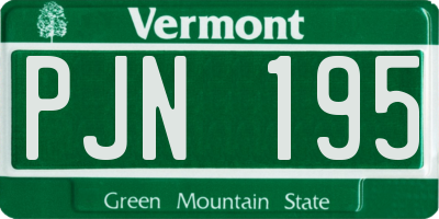 VT license plate PJN195