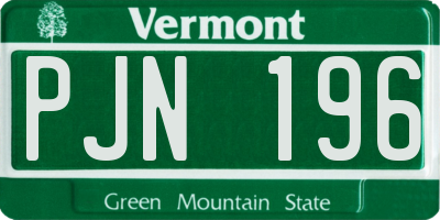 VT license plate PJN196