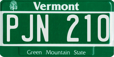VT license plate PJN210