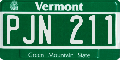 VT license plate PJN211
