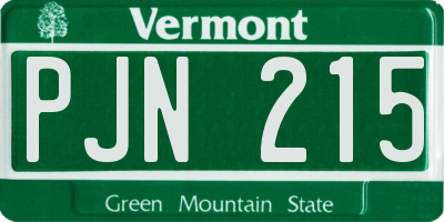 VT license plate PJN215
