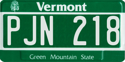 VT license plate PJN218