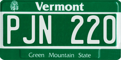 VT license plate PJN220