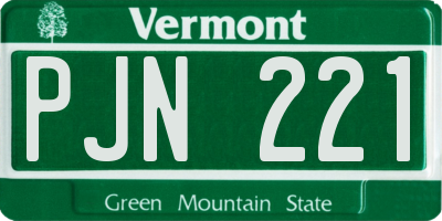 VT license plate PJN221