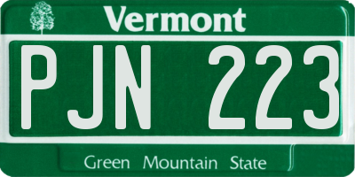 VT license plate PJN223