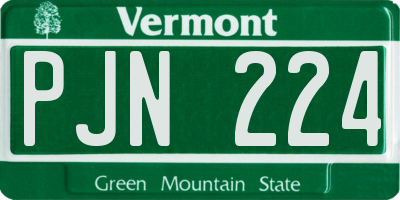 VT license plate PJN224