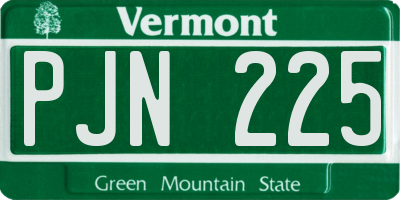 VT license plate PJN225