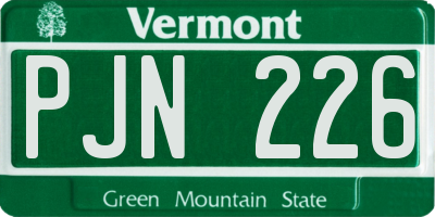 VT license plate PJN226