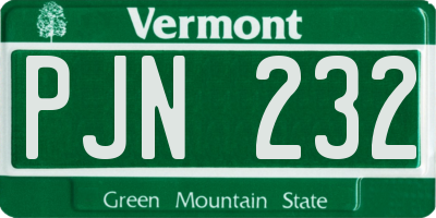 VT license plate PJN232