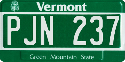 VT license plate PJN237