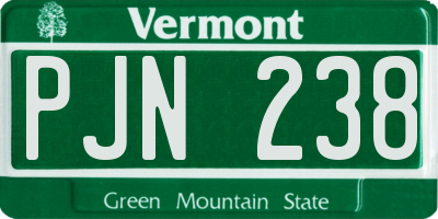VT license plate PJN238