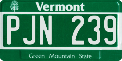 VT license plate PJN239