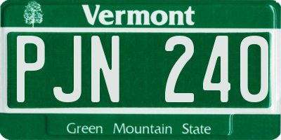 VT license plate PJN240