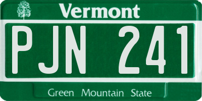VT license plate PJN241