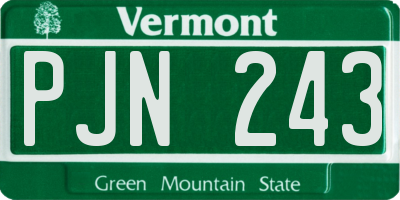 VT license plate PJN243