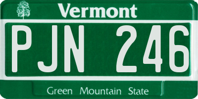 VT license plate PJN246
