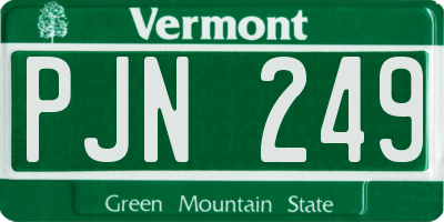 VT license plate PJN249